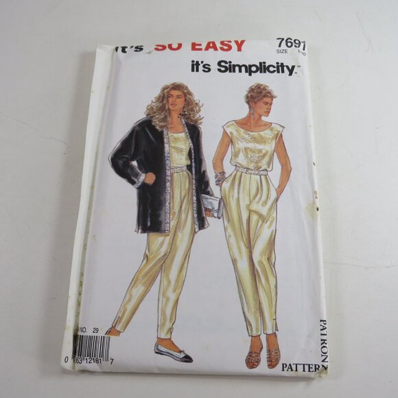 Simplicity 7691 Sewing Pattern EASY UNCUT Top, Jacket, Pants - Picture 1 of 7
